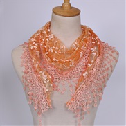 ( orange)lace hollow pure color lady triangle  Korea color draughty apparel triangle scarf