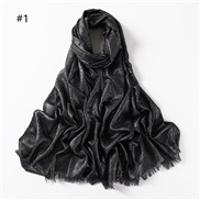 (  black)pure color cotton gold silver scarf woman  color two head short bag head shawl  V