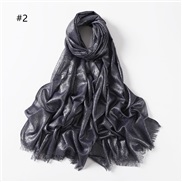 (  Navy blue)pure color cotton gold silver scarf woman  color two head short bag head shawl  V