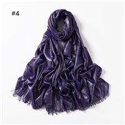 ( purple)pure color cotton gold silver scarf woman  color two head short bag head shawl  V