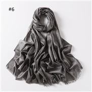 (  gray)pure color cotton gold silver scarf woman  color two head short bag head shawl  V