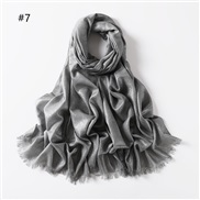 (  gray )pure color cotton gold silver scarf woman  color two head short bag head shawl  V