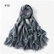 (   gray  blue )pure color cotton gold silver scarf woman  color two head short bag head shawl  V