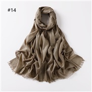 (  khaki+ gold )pure color cotton gold silver scarf woman  color two head short bag head shawl  V
