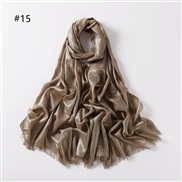 (  khaki+)pure color cotton gold silver scarf woman  color two head short bag head shawl  V