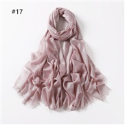 (  Pink)pure color cotton gold silver scarf woman  color two head short bag head shawl  V