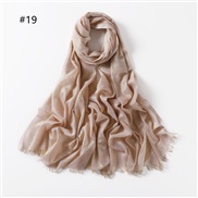 (  pink)pure color cotton gold silver scarf woman  color two head short bag head shawl  V