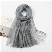 ( Dark gray)pure color cotton flower scarf head   summer shawl gold fashion scarves V
