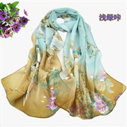 Chinese style print Chiffon scarves  spring autumn Sunscreen flower wind scarves Q