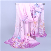 (  Pink)Chinese style print Chiffon scarves  spring autumn Sunscreen flower wind scarves Q