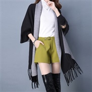 ( black  gray)Autumn and Winter lady Double surface shawl scarf two tassel thick long style belt sleeves sheep velvet C