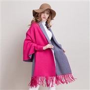 ( rose Red gray )Autumn and Winter lady Double surface shawl scarf two tassel thick long style belt sleeves sheep velve
