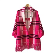 ( rose Red)Autumn and Winter lady Double surface shawl scarf two tassel thick long style belt sleeves sheep velvet Coat