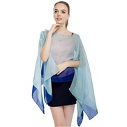 ( blue)Chiffon Pearl buckle lady hedging  print summer Sunscreen shawl