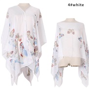 ( white)summer imitate silk shawl butterfly print Sunscreen shawl gift scarves shawlshawl
