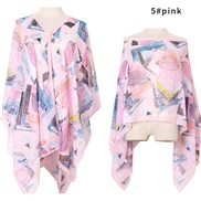 ( Pink) gift scarves Pearl buckle Sunscreen shawl print scarves shawlshawl