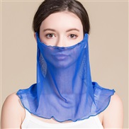 spring summer new silk surface hedging Collar woman pure color Sunscreen draughty thin style Mask samll scarves