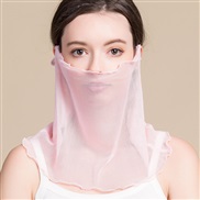 ( light pink )spring summer new silk surface hedging Collar woman pure color Sunscreen draughty thin style Mask samll s