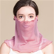 ( red )spring summer new silk surface hedging Collar woman pure color Sunscreen draughty thin style Mask samll scarves