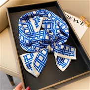 (  blue)scarves woman belt spring autumn Korean style imitate silk belt all-Purpose ornament neckerchief all-Purpose bag
