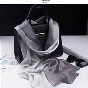 ( Black grey ) silk lady gradual change color scarves new all-Purpose long style shawl silk scarf