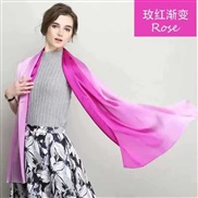 ( rose Red) silk lady gradual change color scarves new all-Purpose long style shawl silk scarf