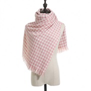 (70*185CM)( houndstooth Pink)houndstooth scarf woman Winter grid imitate sheep velvet scarf thick shawl Collar woman