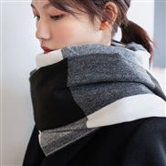 (70*180cm)(  black and white)scarf woman Autumn and Winter thick warm imitate sheep velvet big grid scarf woman Winter 