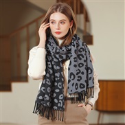 (65mm*180mm)(black silver  gray )scarf woman tassel imitate sheep velvet leopard print scarf warm shawl