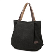 ( black) fresh canvas bag woman retro fashion Shoulder bag leisure all-Purpose portable big bag spring summer style bag