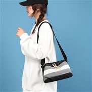 ( gray  stripe)fashion retro splice lady bag leisure shoulder messenger bag bag canvas color woman bag