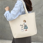 ( Color fashion   white)canvas bag woman summer shoulder handbag student bag high capacity canvas