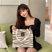 ( leopard print Beige)canvas bag occidental style wind high capacity Shoulder bag bag Korean style leisure bag