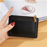 ( black)girl student zipper short style pure color Korean style Coin bag more Card purse Wallets