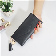 ( black)coin bag woman long style Korean style student Wallets fashion love pendant tassel buckle coin bag