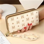 ( rice white)coin bag woman long style occidental style fashion high capacity Double zipper bag woman print Clutch