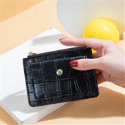 ( black)coin Purse woman short style stone pattern Coin bag zipper buckle more Card purse Wallets
