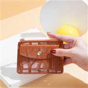 ( brown)coin Purse woman short style stone pattern Coin bag zipper buckle more Card purse Wallets