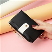( black)Card purse woman Korean style small fresh tassel coin Purse more splice color Mini samll coin bag woman