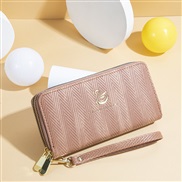 ( Pink)lady coin bag long style swan gilded wave pattern fashion high capacity Double zipper Clutch