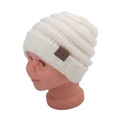 (With CC mark )( white)new occidental style fashion child hat woolen knitting  hedging warm hat