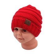 (With CC mark )( bright red)new occidental style fashion child hat woolen knitting  hedging warm hat