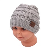(With CC mark )( Light gray)new occidental style fashion child hat woolen knitting  hedging warm hat