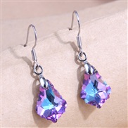fashion sweetOL concise leaf crystal personality earrings