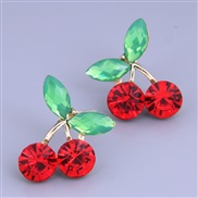 ( gold) fashion sweetOL concise leaf cherry personality ear stud