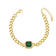 ( green) occidental style brief bracelet  bronze embed color zircon bracelet chainbrg