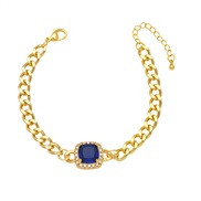 ( blue) occidental style brief bracelet  bronze embed color zircon bracelet chainbrg
