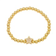 ( white) wind bronze gold plated beads beads embed zircon Five-pointed star bracelet womanbrg