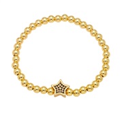( black) wind bronze gold plated beads beads embed zircon Five-pointed star bracelet womanbrg