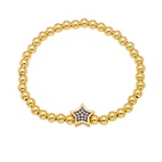 ( blue) wind bronze gold plated beads beads embed zircon Five-pointed star bracelet womanbrg